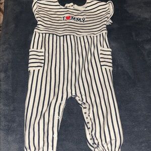 Tommy Hilfiger Navy and White Striped Bodysuit